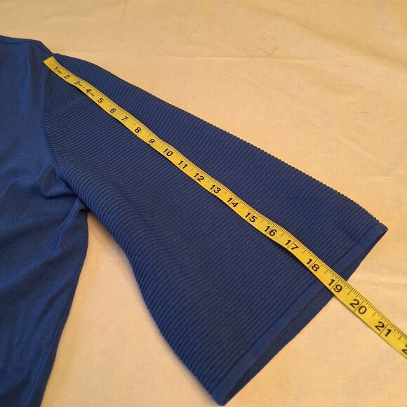 Lane Bryant Cobalt Blue 3/4 Sleeve Cardigan Sweater Stretch Office Size 26/28 - Picture 7 of 9